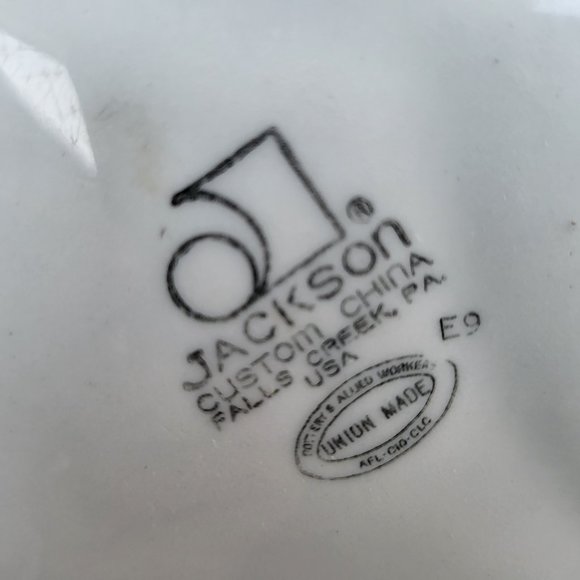 1pc RARE Vtg Jackson China Hummingbird 9.5" Chop Plate~Cooks Rest, Union Made - Picture 14 of 14